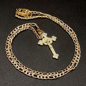 18k Gold Plated Jesus Crucifix Cross Necklace Christian Catholic Christmas Gift